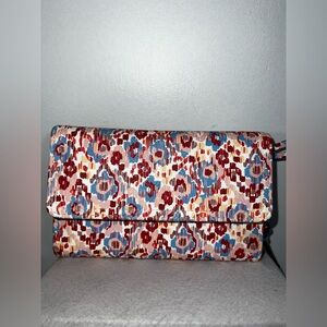 Multicolor Floral Print Foldover Clutch
